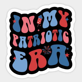 Patriotic  In My Patriotic Era  America Red Blue Groovy Wavy Sticker